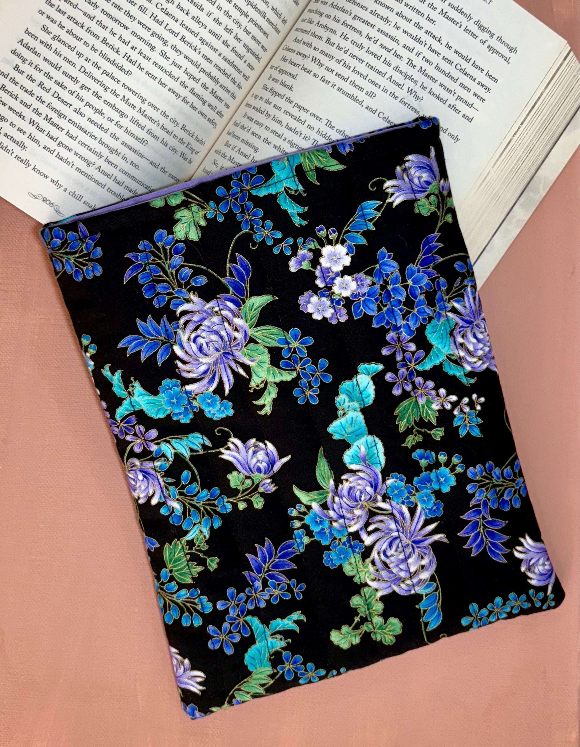 Violet Floral Book Sleeve